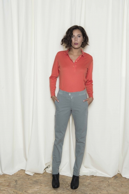 Pants in double canvas cotton 96% elastane 4%