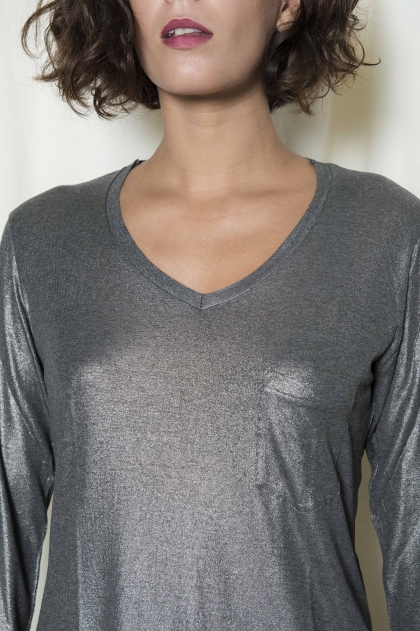 Jersey T-shirt female glittery 96% viscose 4% elastane