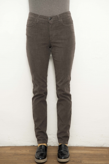 Stretch "flamed" corduroy pants 82% cotton 18% Elastomultiester