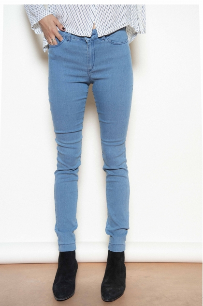 Faded denim trousers 50% cotton 32% cupro 16% polyester 2% elastane
