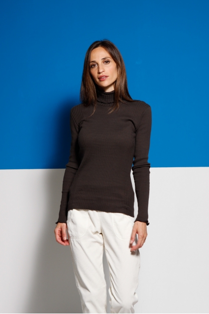 Pullover turtleneck Meshes Nap merino Pure wool 100 %