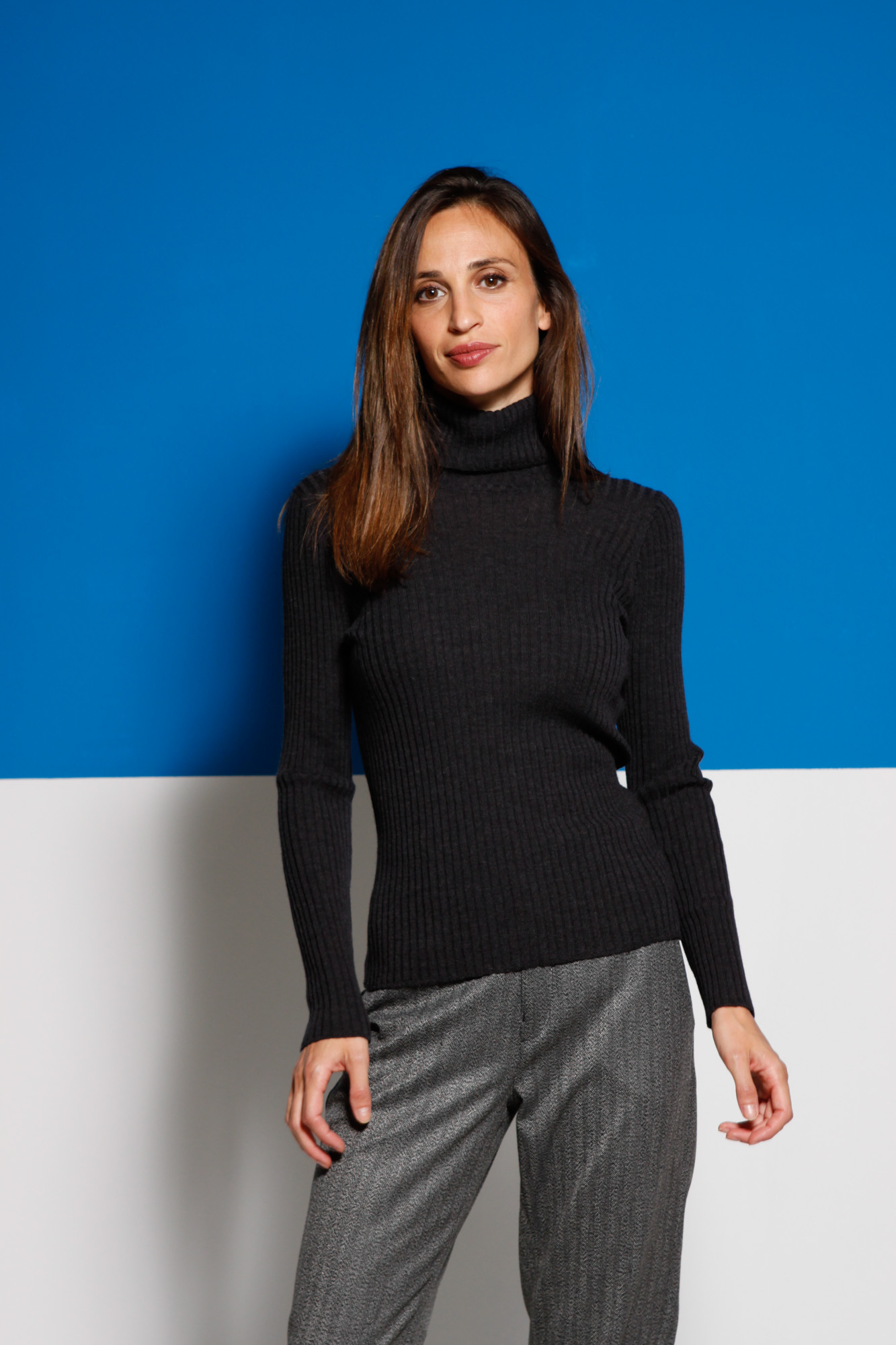 Pullover turtleneck Meshes Nap merino Pure wool 100 %