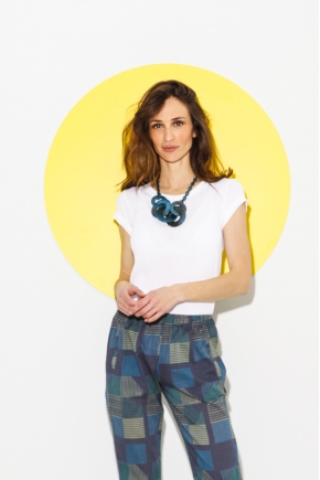 T-shirt in brogue knit 85% viscose 15% silk