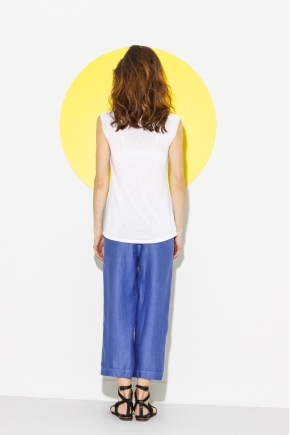 Cropped trousers 100% linen 