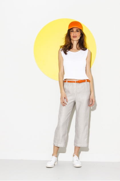 Cropped trousers 100% linen 