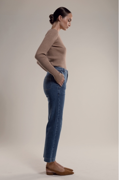 Pantalon denim 99% coton 1% élasthanne