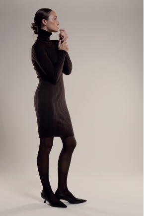 Turtleneck sock dress in extrafine merinos wool 100% pure virgin wool