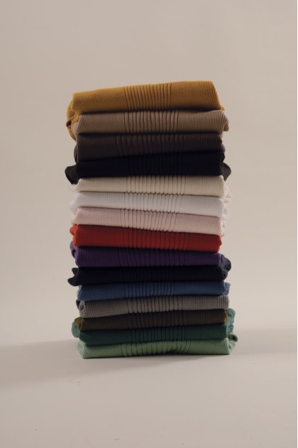 100% cotton funnel neck T-shirt