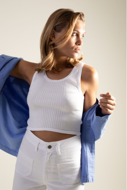 Brassière côte richelieu 100% coton