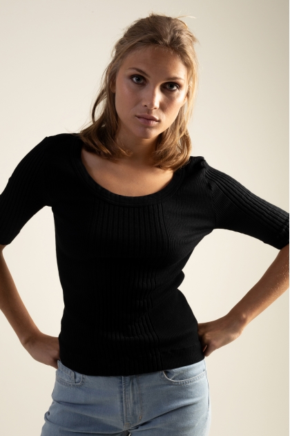 Tee shirt côte richelieu 100% coton