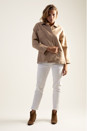 Veste toile 70% lin 30% coton