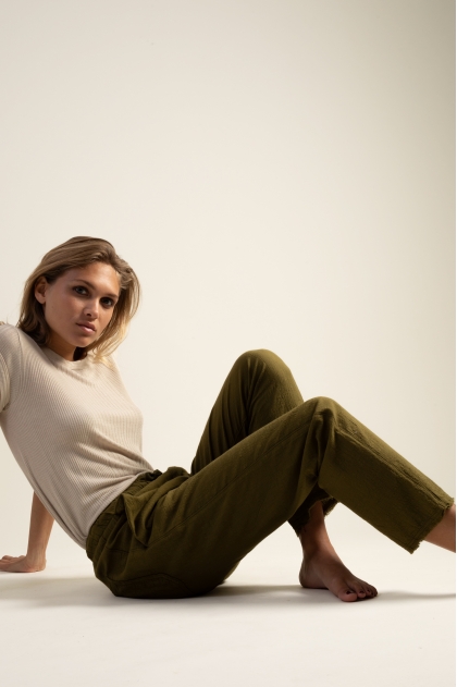 Tee-shirt côte richelieu 85 % viscose 15 % soie