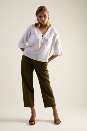 Chemise lacet 100% coton