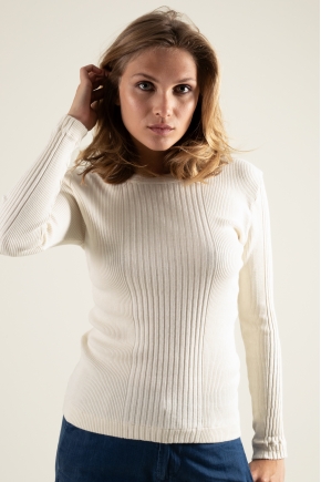 T-shirt in 100% cotton brogue knit