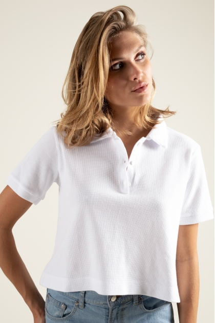 Polo maille côte perlée 100% coton