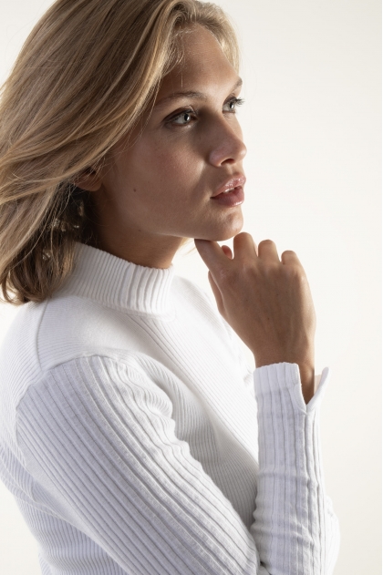 100% cotton funnel neck T-shirt