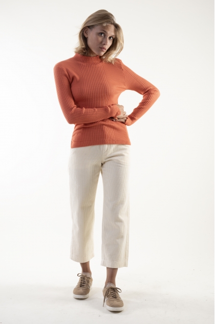 100% cotton funnel neck T-shirt