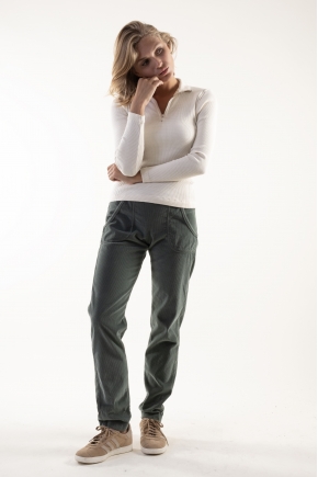 100% cotton zipped funnel neck T-shirt