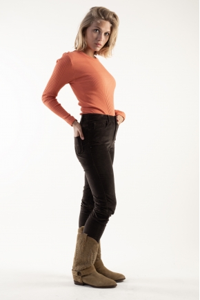 Pants 5 pockets velvet fine ribbed stretch 80% cotton 18% polyamide 2% elastane