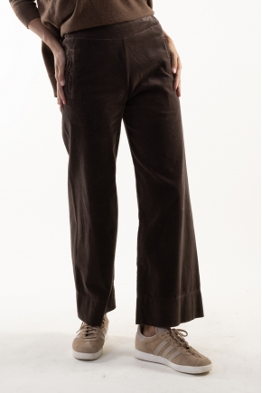 Wide elasticated fluid ribbed velvet pants 100% cotton