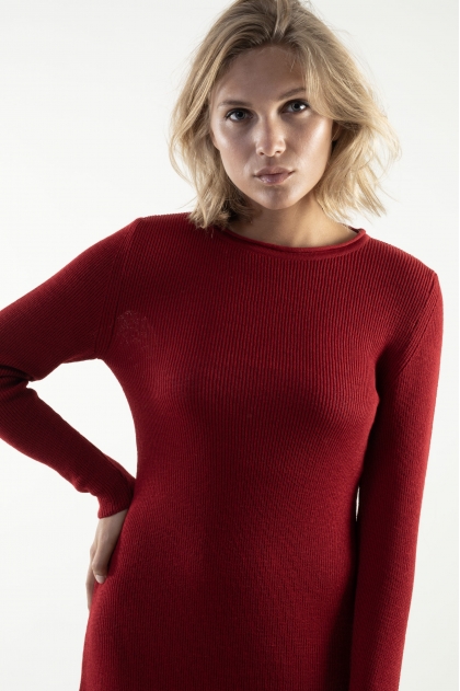 Fine English Rib Dress 50% Merino Wool 50% Acrylic