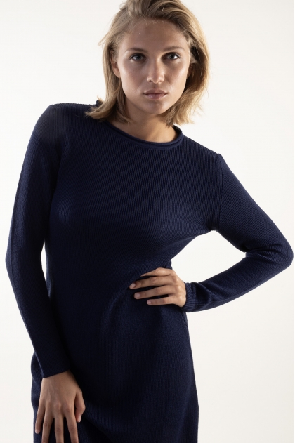 Fine English Rib Dress 50% Merino Wool 50% Acrylic