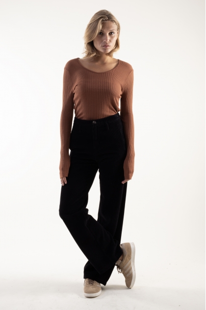 Tee-shirt manches longues en maille Richelieu 85% Viscose 15% Soie
