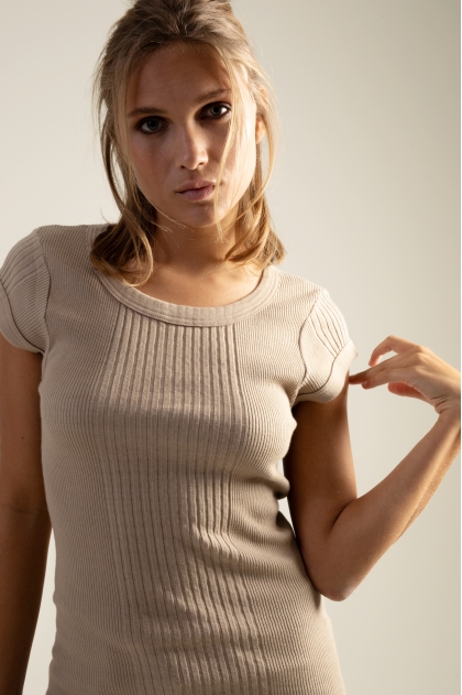 Tee-shirt "loup de mer" en maille  richelieu 100% coton