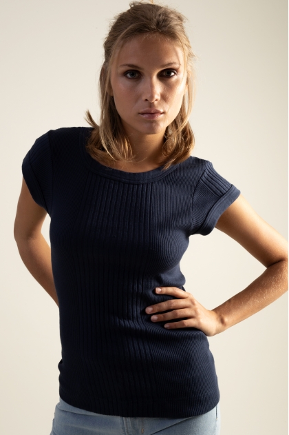 Tee-shirt "loup de mer" en maille  richelieu 100% coton