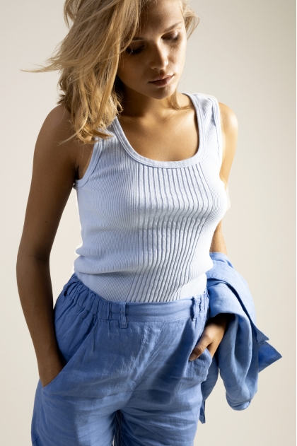 Débardeur en maille richelieu 100% Coton