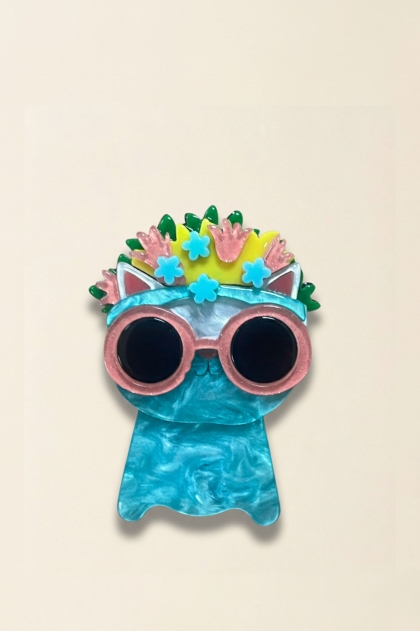 Broche forme chat en nacre- Sugar