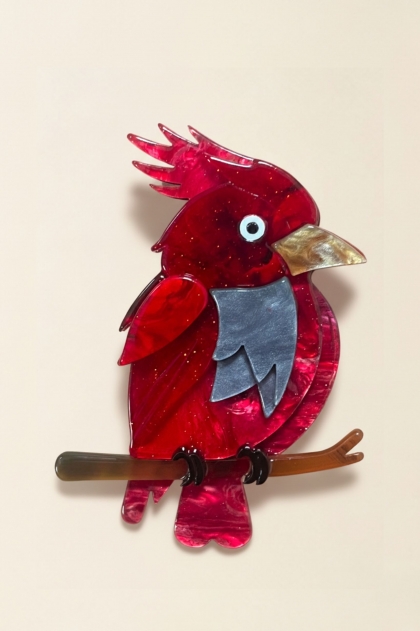 Broche forme oiseau nacre Sugar