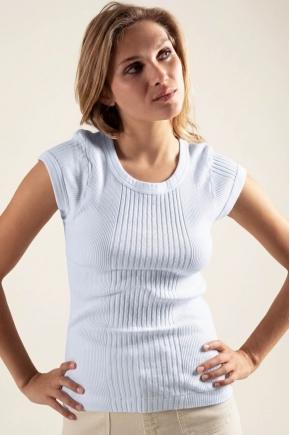 Tee-shirt en maille  richelieu 100% coton