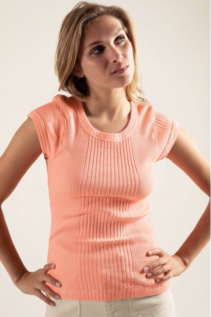 Tee-shirt en maille  richelieu 100% coton