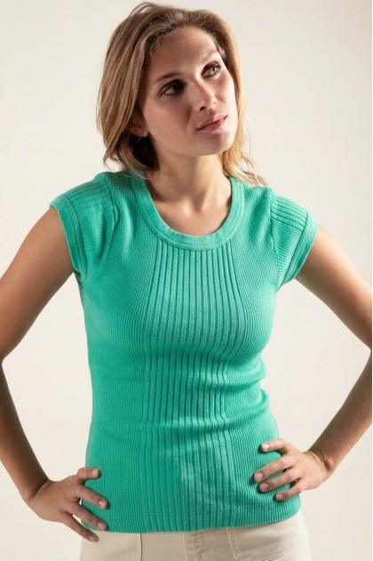 Tee-shirt en maille  richelieu 100% coton