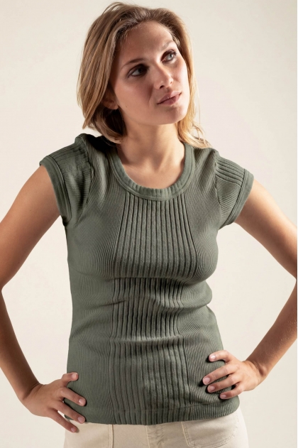 Tee-shirt "loup de mer" en maille  richelieu 100% coton