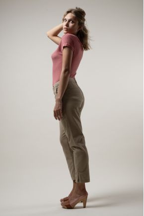 Tee-shirt en maille richelieu 85 % viscose 15 % soie