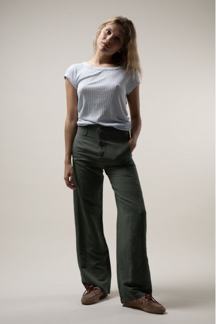Pantalon 50% Lin 48% Viscose 2% Polyester