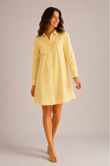 Robe 100% Coton avec fond de jupe amovible