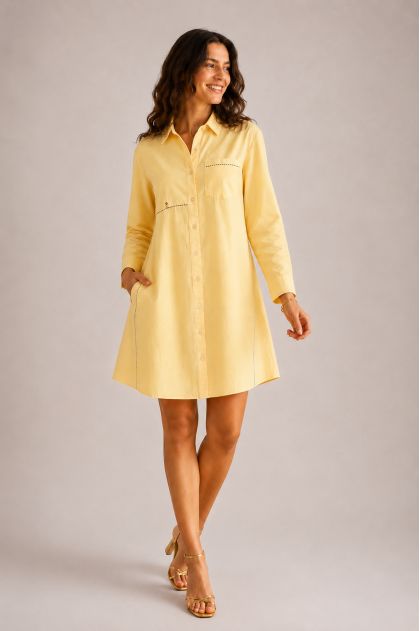 Robe 100% Coton avec fond de jupe amovible