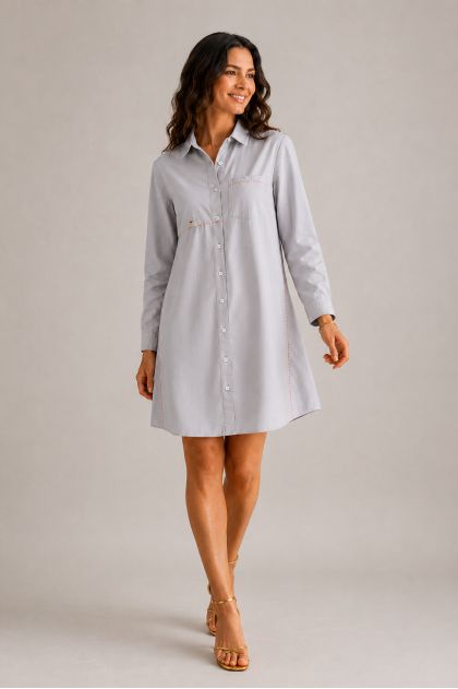 Robe 100% Coton avec fond de jupe amovible