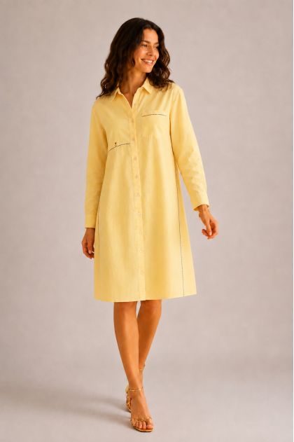 Robe 100% Coton avec fond de jupe amovible