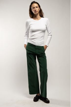 Long-sleeved t-shirt in ribbed Richelieu knit, 100% cotton