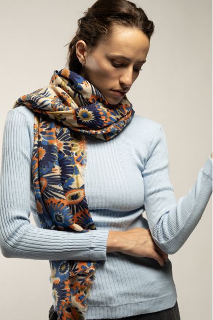 Long-sleeved t-shirt in ribbed Richelieu knit, 100% cotton