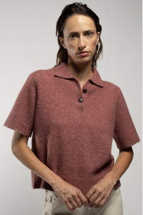 Polo shirt 58% alpaca, 40% polyamide, 2% elastane