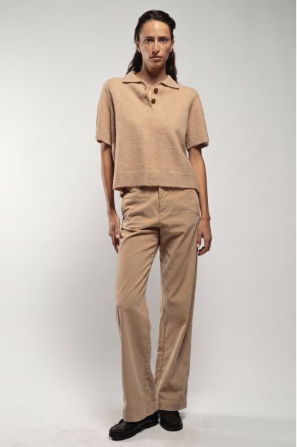 Polo shirt 58% alpaca, 40% polyamide, 2% elastane