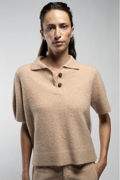 Polo 58% alpaga 40% polyamide 2% élasthanne