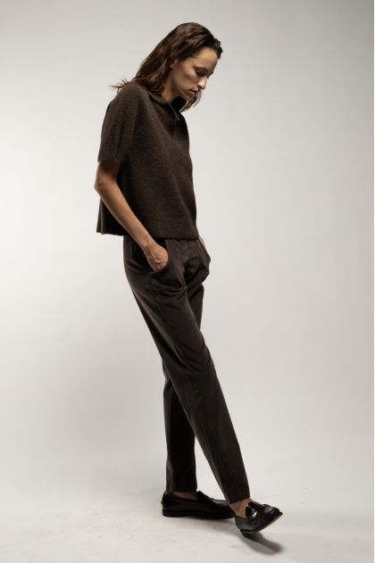 Polo shirt 58% alpaca, 40% polyamide, 2% elastane