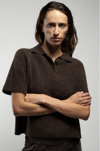 Polo 58% alpaga 40% polyamide 2% élasthanne