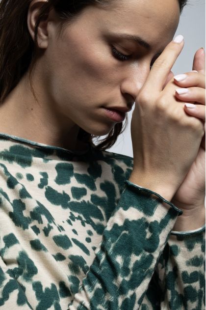 Tee-shirt 66% lyocell 28% laine vierge 6% &eacute;lasthanne
